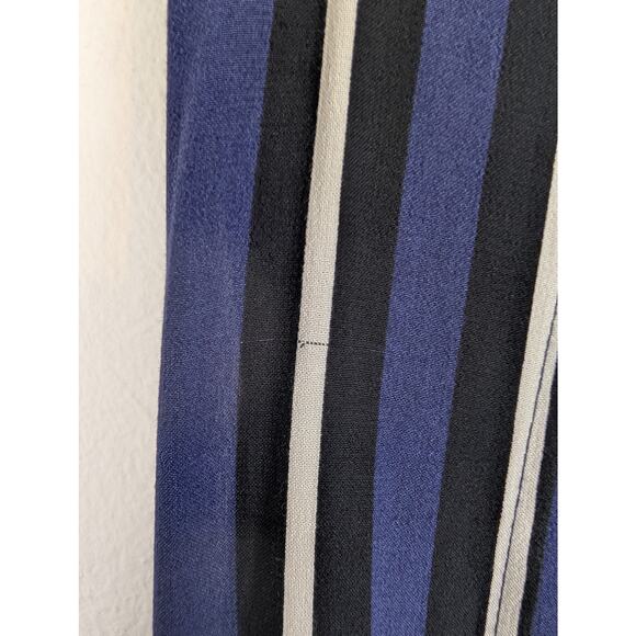 Anthropologie Maeve Pants Striped Side Slit Wide Leg Beach Resort Blue Size S - Picture 10 of 16